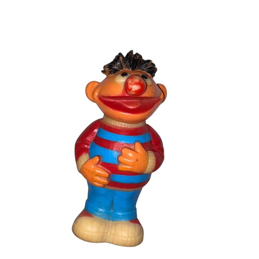 Vintage Sesame Street Bert & Ernie Squeek Toy CBS 1979 Lot #1